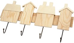 Creativ Company wooden coat rack with 4 hooks - kids room decoration