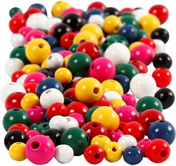 Creativ Company CC Houten Kralen 12 mm Multimix ca 540 stuks diverse kleuren