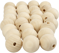 Creativ Company CC Houten Kralen 25 mm Naturel 100 stuks