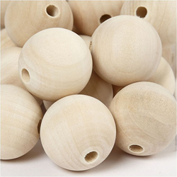 Creativ Company CC Houten Kralen 30 mm Naturel 50 stuks