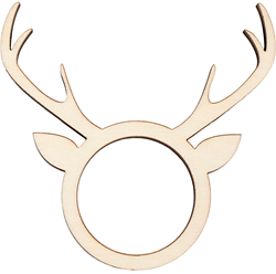 Creativ Company wooden napkin ring antler 8x4.5 cm 4 pcs decoration