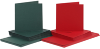 Creativ Company cards and envelopes red green 15x15cm 50 sets crafting