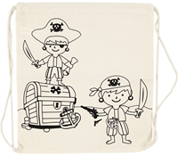 Creativ Company cotton gym bag pirates - color your own backpack