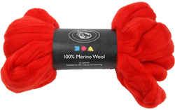 Creativ Company merino wool red 100g - felting and spinning craft wool