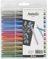 Creativ Company Metallic marker felt tip pens 12 metallic colours set