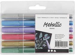 Creativ Company metallic marker set felt-tip pens 6 pieces metallic colors