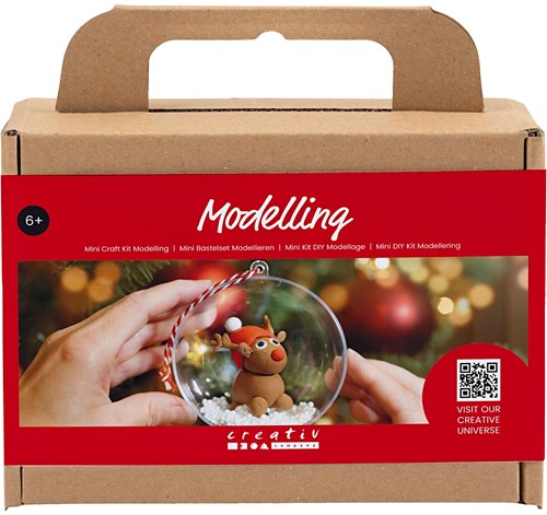 Creativ Company Christmas craft set modelling reindeer bauble hobby