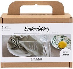 Creativ Company embroidery hobby set napkin - DIY embroidery kit napkin