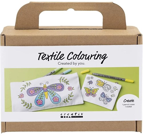 Creativ Company craft set textile decorating butterflies pastel colours - creative kit