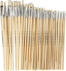 Creativ Company brush set Nature Line long handle 64 pieces painting