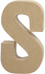 Creativ Company papier-mache letter S craft decoration 20.5cm brown