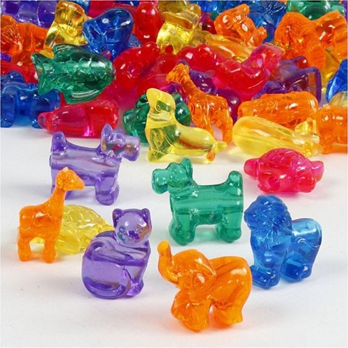 Creativ Company CC Plastic Kralen Figuren 25 mm Multi ca 220 stuks
