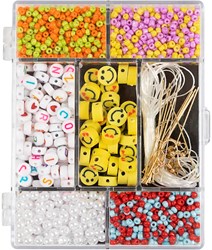 Creativ Company bead set jewelry making rainbow mix multicolor