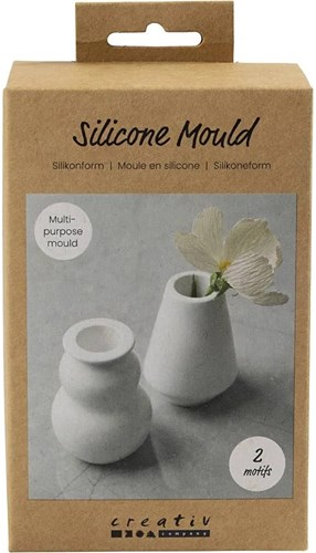 Creativ Company silicone casting mold vase and candle holder matt transparent 2 pcs