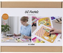 Creativ Company hobby set oil pastel flowers 24 colors starter drawing kit