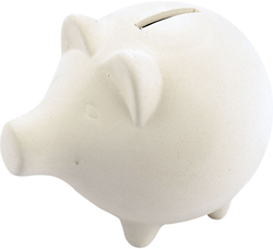 Creativ Company piggy bank terracotta white 14 cm 10 pieces