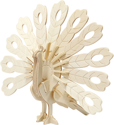 Creativ Company 3D Wooden Puzzle Peacock 10x20.5x17.5 cm Decoration