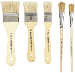 Creativ Company varnish brush set - 10 pieces wide pig bristle paint brushes
