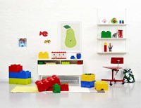 LEGO Storage Box Brick 4 Blue - Stackable Toy Organizer-3