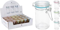 Excellent Houseware glass storage jar transparent 80ml with clip lid