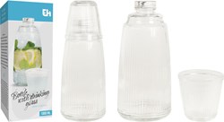 Excellent Houseware glass carafe set - 1L - transparent - dishwasher safe