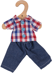 Bigjigs Checked Shirt and Jeans (for 28cm Doll)