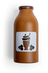 BigJigs wooden toy chocolate milk bottle - pretend play kitchen