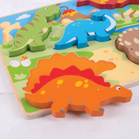 BigJigs wooden puzzle Dinosaurs - educational toy 5 pieces-3