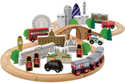 Tidlo wooden train set London City with famous landmarks