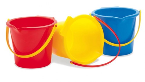 Dantoy bucket toy with spout - Classic multicolor beach