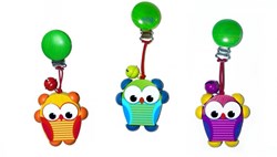 Hess wooden clip hanger owl - baby toy multicolor clip figure