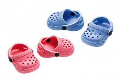 Heless doll clogs plastic 28-33 cm blue pink toy shoes