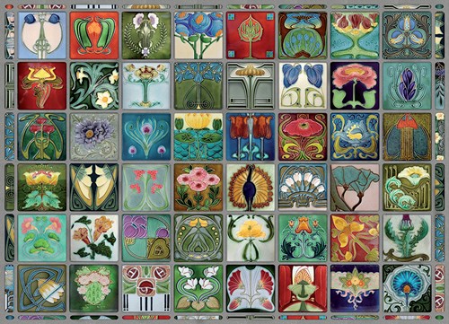 Cobble Hill jigsaw puzzle Art Nouveau tiles - 1000 pieces puzzle fun