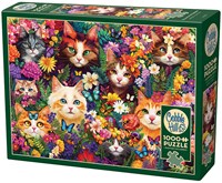 Cobble Hill jigsaw puzzle Blooming Whiskers - 1000 piece cat puzzle-2