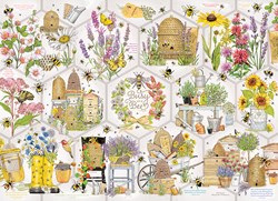 Cobble Hill jigsaw puzzle Busy as a Bee - 500 pieces art flowers
