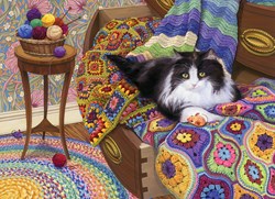 Cobble Hill jigsaw puzzle Comfy Cat 1000 pieces animal puzzle