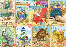Cobble Hill puzzle beach 500 pieces - colorful jigsaw puzzle adults