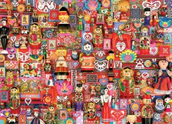 Cobble Hill jigsaw puzzle Dollies 1000 pieces - colorful puzzle fun