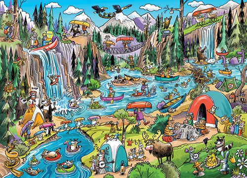Cobble Hill DoodleTown: Portage Pandemonium - Random Cut - 1,000 pieces