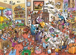 Cobble Hill jigsaw puzzle DoodleTown Thanksgiving Togetherness 1000 pieces