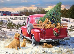 Cobble Hill jigsaw puzzle 1000 pieces Family Outing dog Christmas