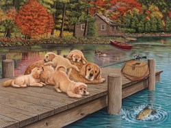 Cobble Hill jigsaw puzzle Lazy Day on the Dock 275 pieces adults puzzle