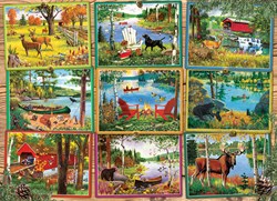 Cobble Hill jigsaw puzzle Postcards from Lake Country - 1000 piece puzzle fun