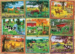 Cobble Hill jigsaw puzzle farm postcards - 1000 pieces puzzle game