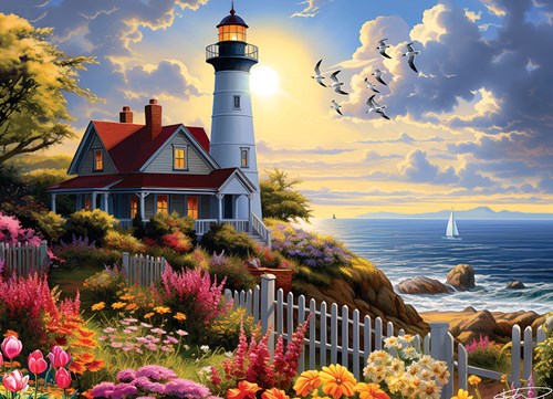 Cobble Hill jigsaw puzzle lighthouse 500 pieces for adults
