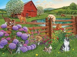 Cobble Hill jigsaw puzzle farm cats XXL pieces 275 pieces puzzle