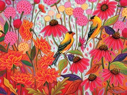 Cobble Hill Jigsaw Puzzle - XXL Pieces - Springtime Goldfinches - 275 Pieces Nature Fun