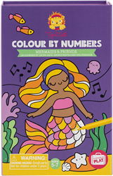 Tiger Tribe colouring set colour by numbers - mermaids and friends