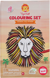 Tiger Tribe colouring book animals all stars - colouring set with stickers and markers