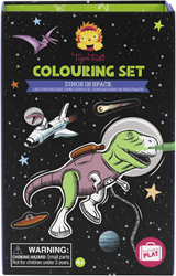 Tiger Tribe colouring set - dinos in space - creative craft set for kids